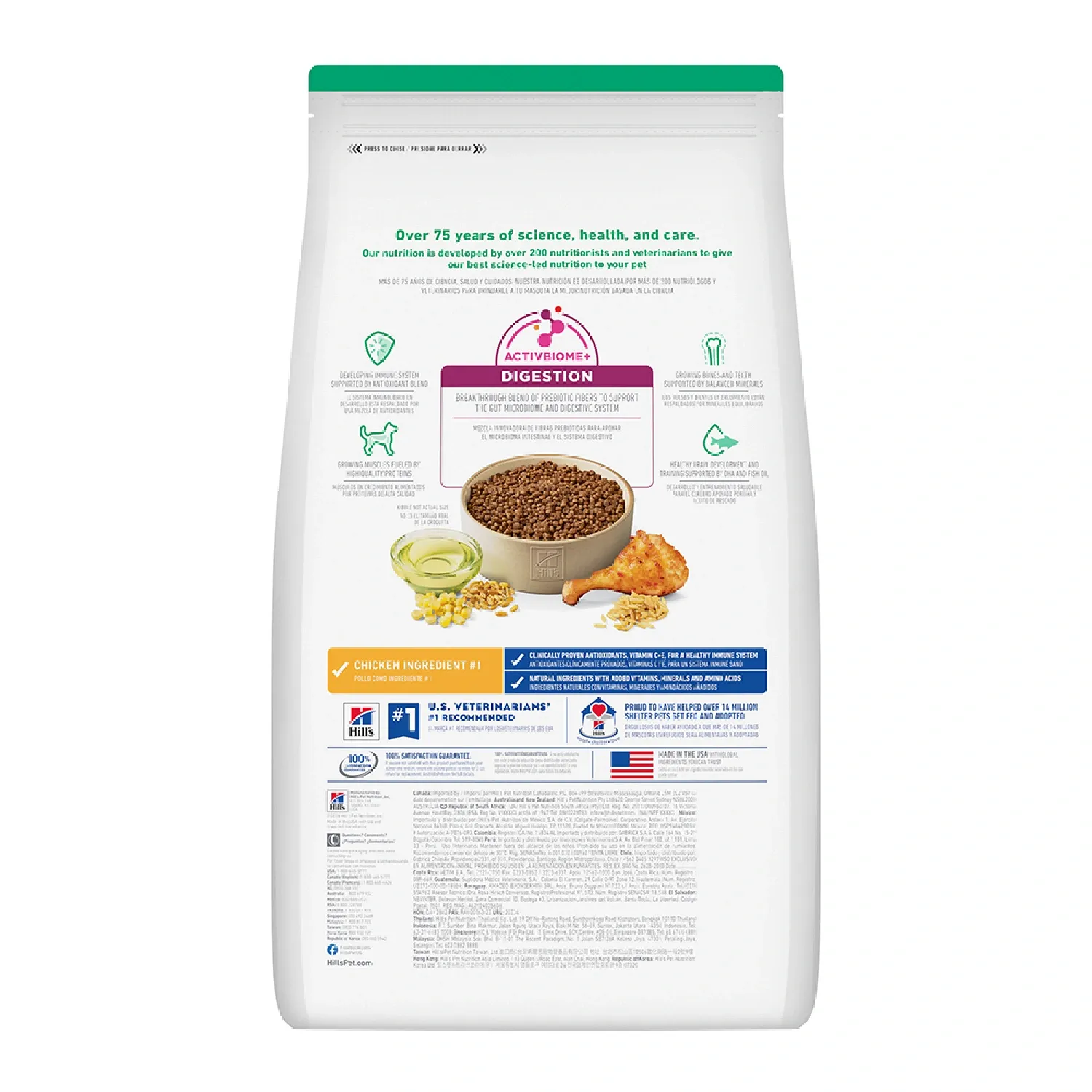 Ração Hill's Science Diet Pedaços Pequenos Cães Filhotes Sabor Frango