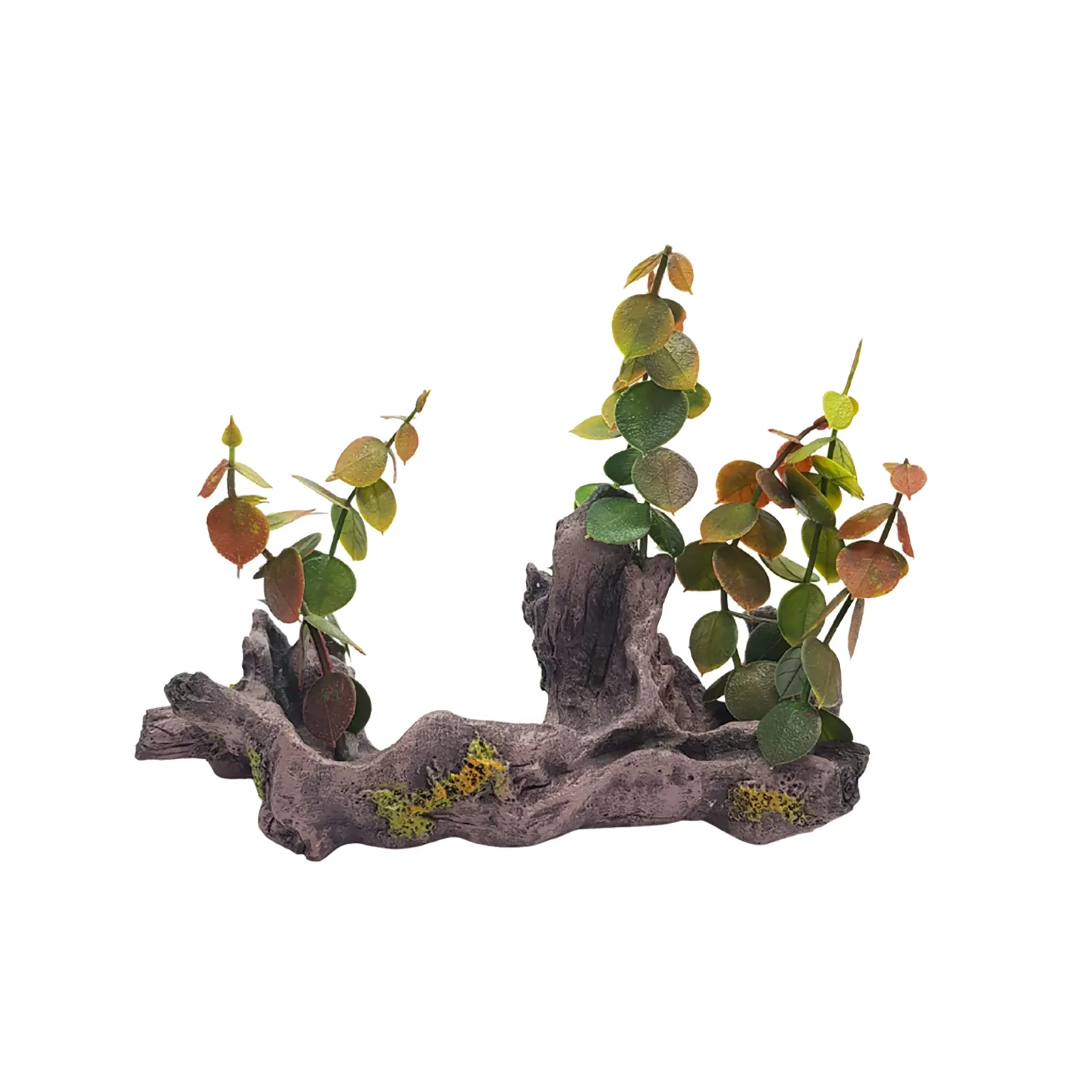 Enfeite para Aquário Tronco com Plantas Aquária
