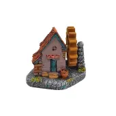 Enfeite para Aquário Chalé com Moinho Aquária