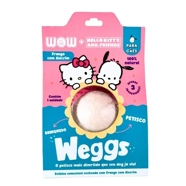 Petisco Weggs para Cães Hello Kitty Frango e Alecrim Wow 1 unidade
