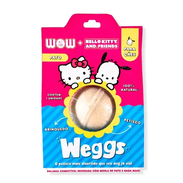 Petisco Weggs para Cães Hello Kitty Pato Wow 1 unidade