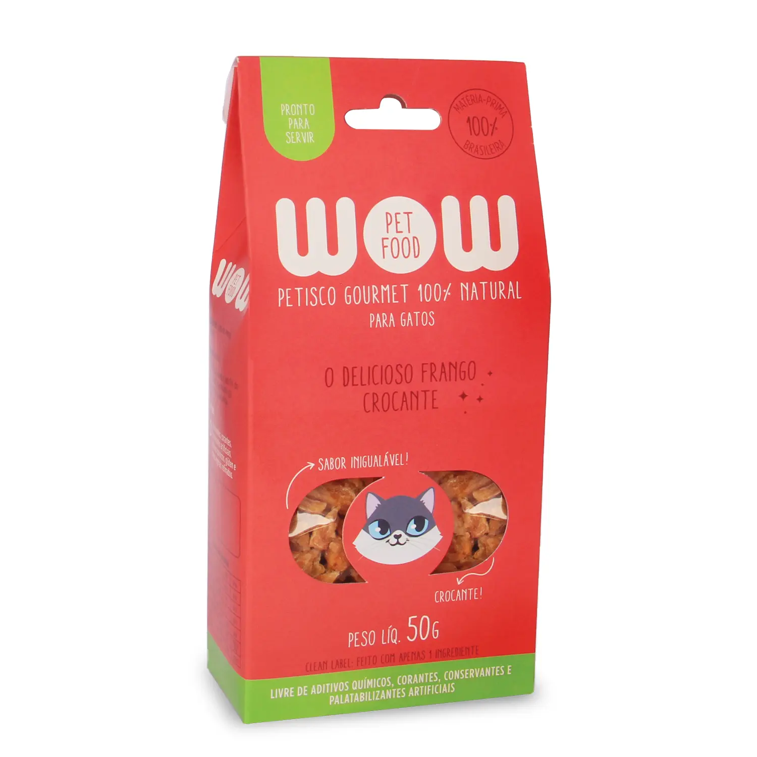 Petisco Gourmet para Gatos Frango Crocante Wow