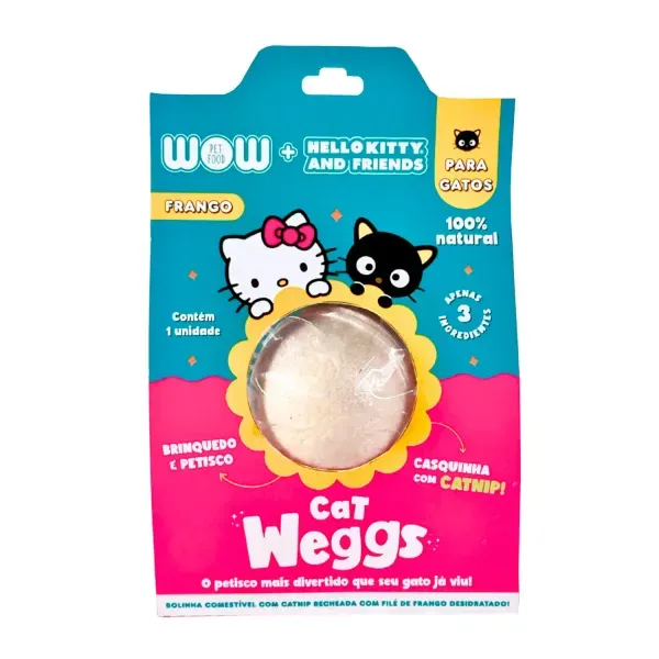 Petisco Weggs para Gatos Hello Kitty Frango e Catnip Wow 1 unidade