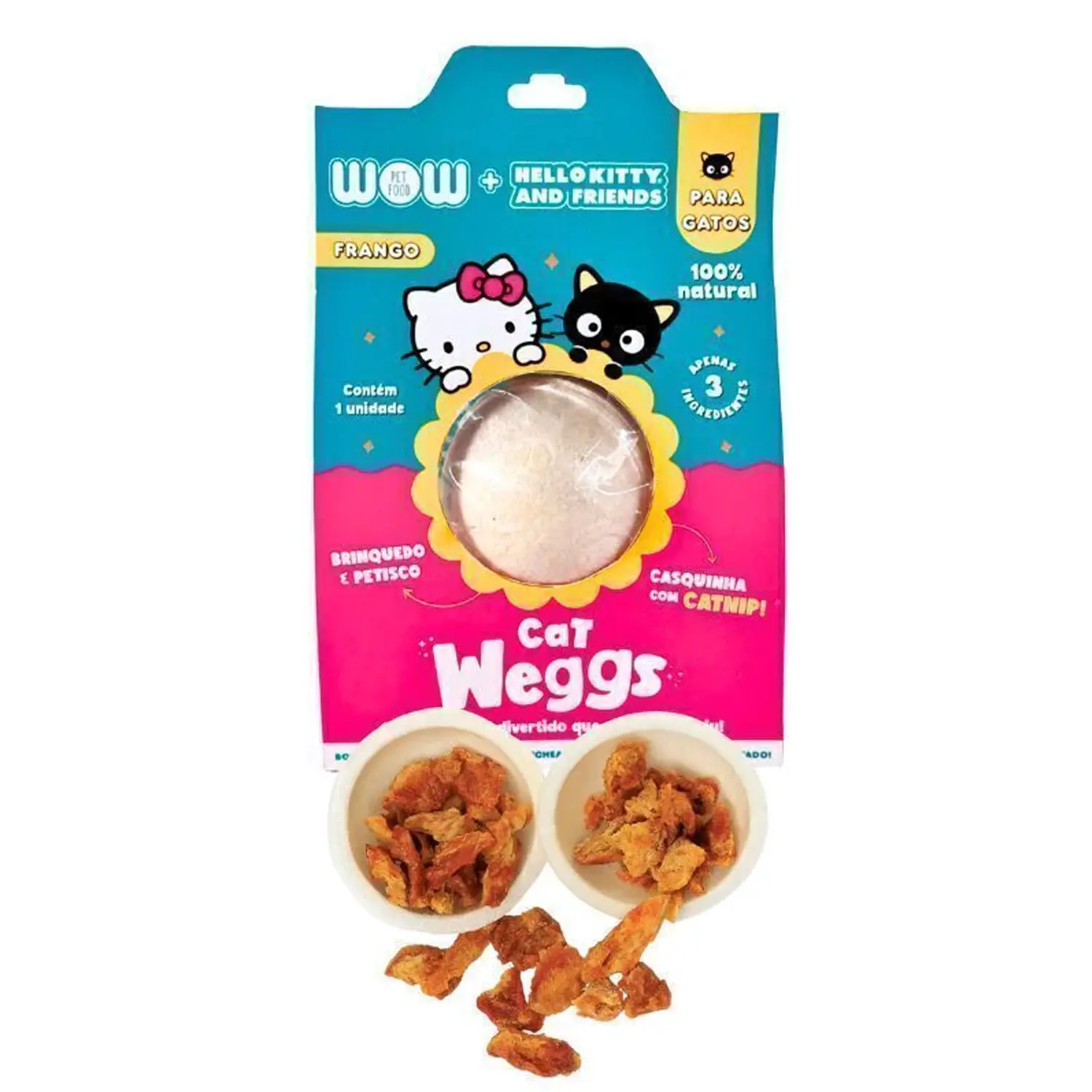 Petisco Weggs para Gatos Hello Kitty Frango e Catnip Wow