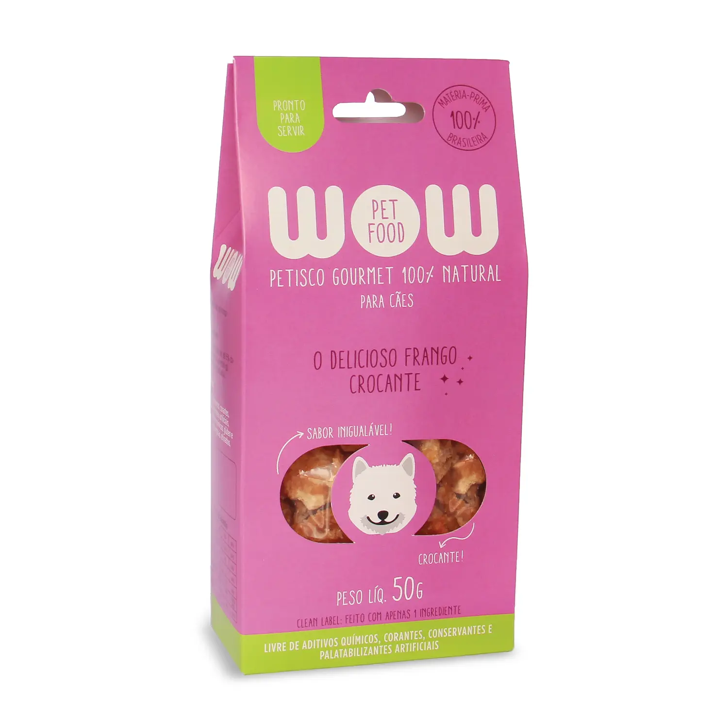 Petisco-Gourmet-para-Caes-Frango-Crocante-Wow