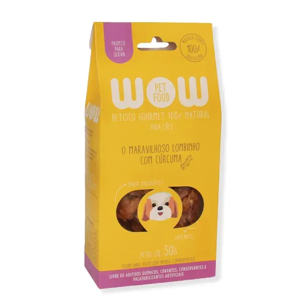 Petisco Gourmet para Cães Lombinho e Cúrcuma Wow 50 g