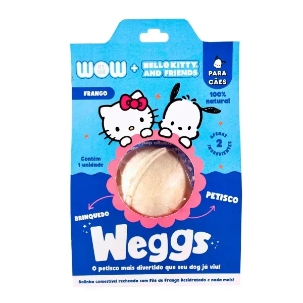 Petisco Weggs para Cães Hello Kitty Frango Wow 1 unidade