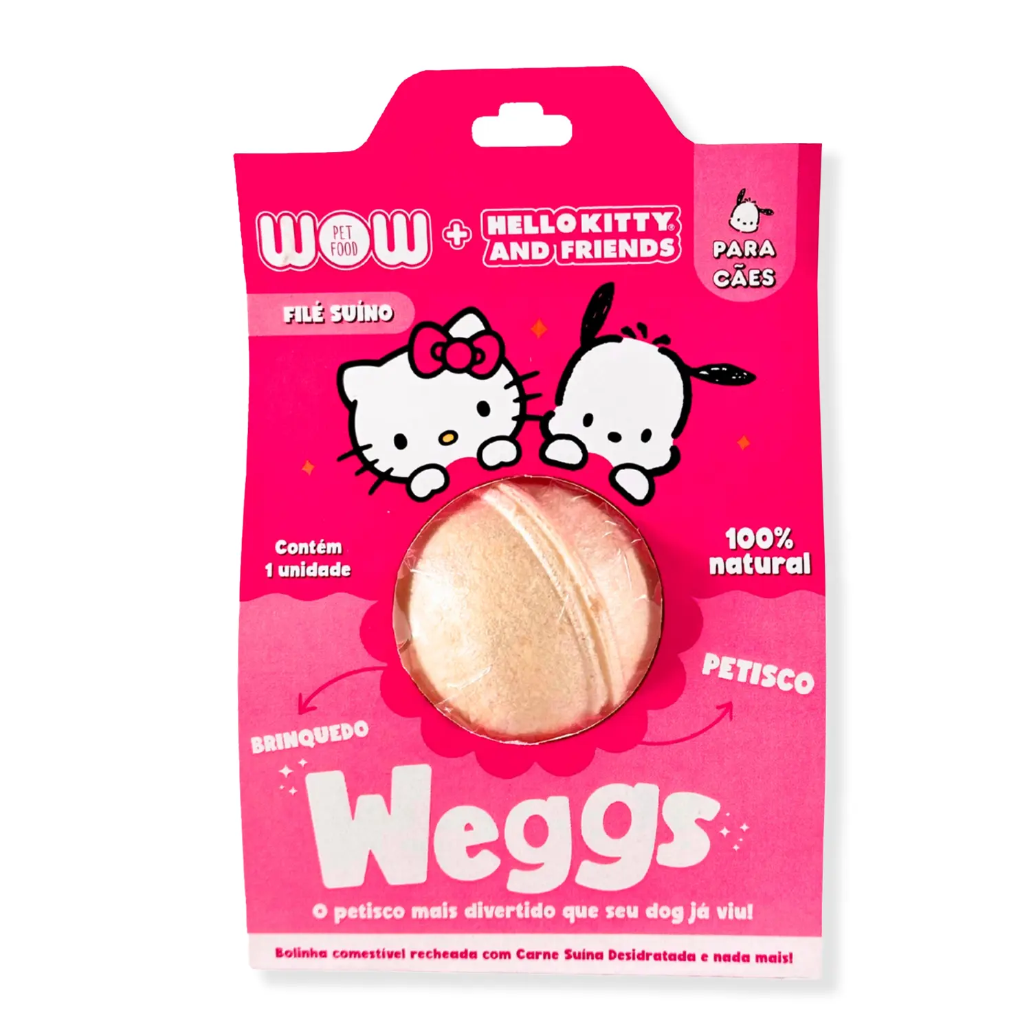 Petisco Weggs para Cães Hello Kitty Lombinho Wow