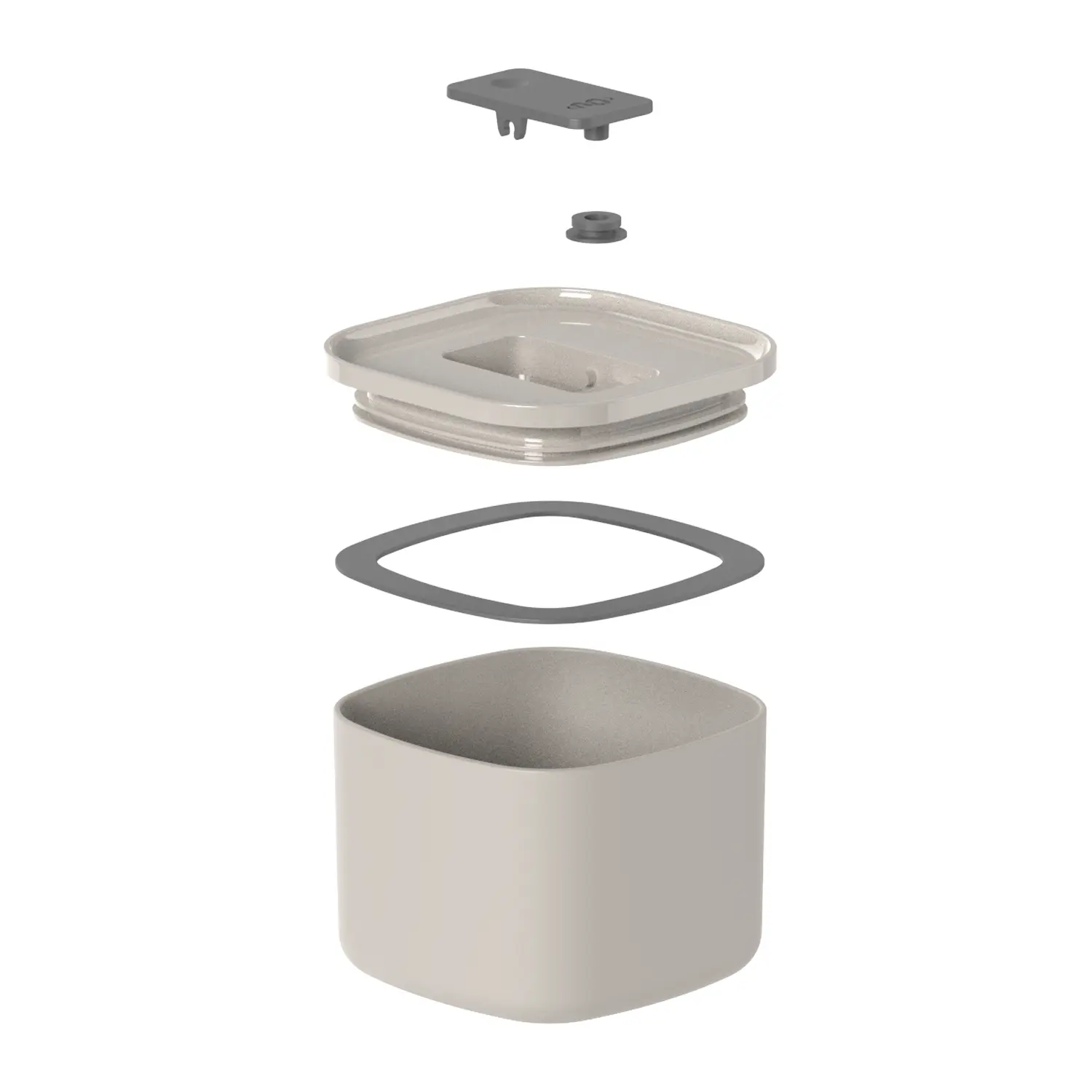5-Porta Racao Quadrado Bege Ou 450ml