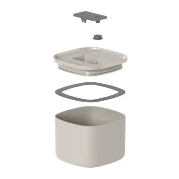 5-Porta Racao Quadrado Bege Ou 450ml