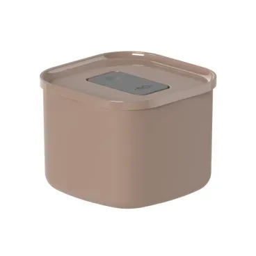 2-Porta Racao Quadrado Marrom Ou 450ml