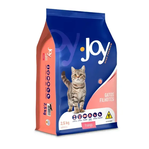 Ração Joy High Premium para Gatos Filhotes Frango 2,5 kg