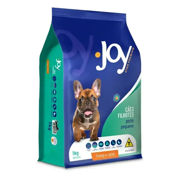 Ração Joy High Premium Cães Filhotes Raças Pequenas Frango e Carne 1 kg