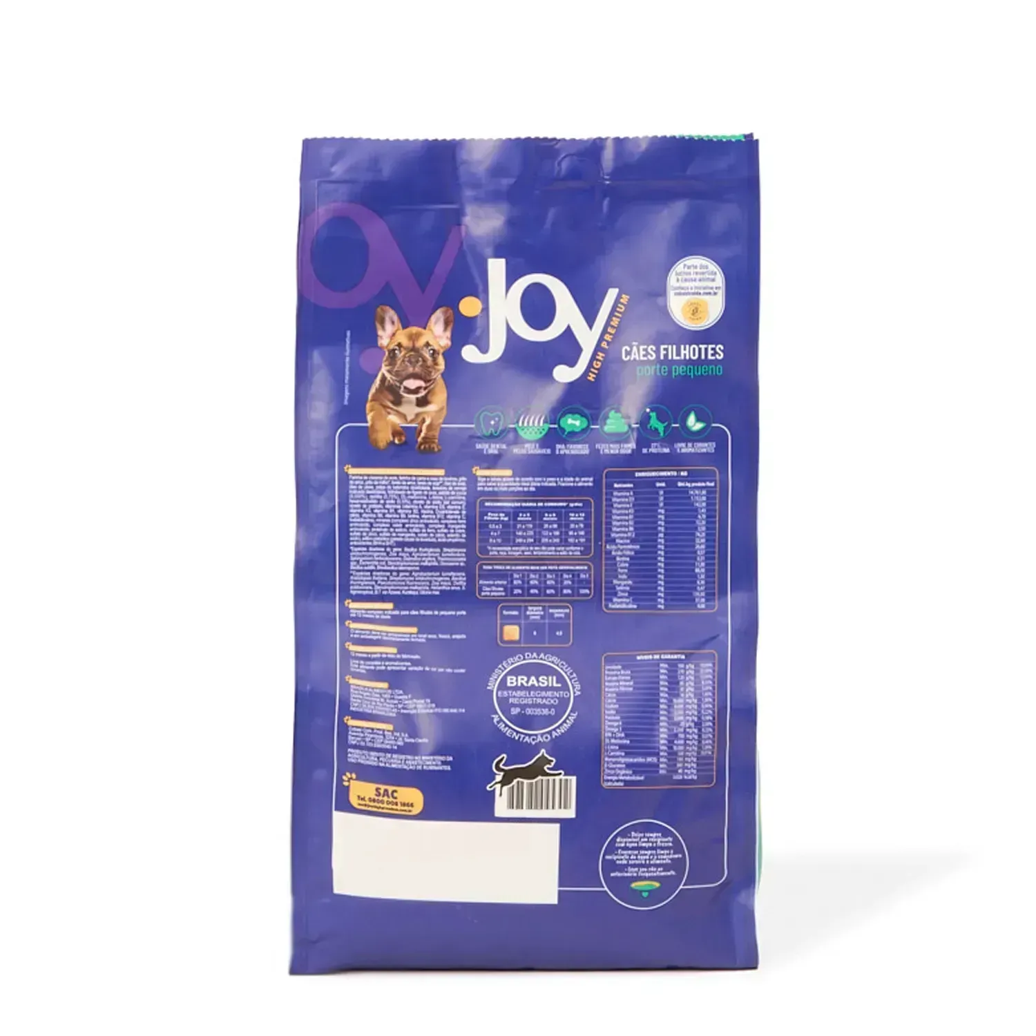 Ração Joy High Premium Cães Filhotes Raças Pequenas Frango e Carne