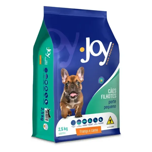 Ração Joy High Premium Cães Filhotes Raças Pequenas Frango e Carne 2,5 kg