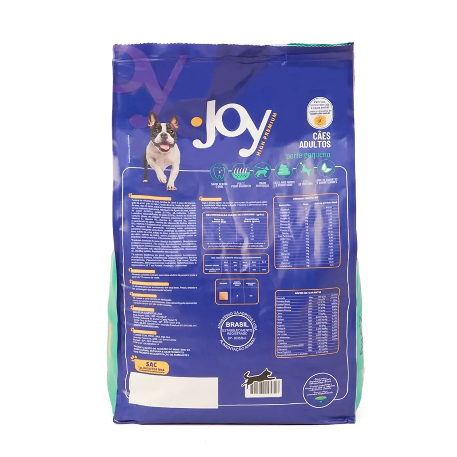 Ração Joy High Premium Cães Adultos Raças Pequenas Frango e Carne