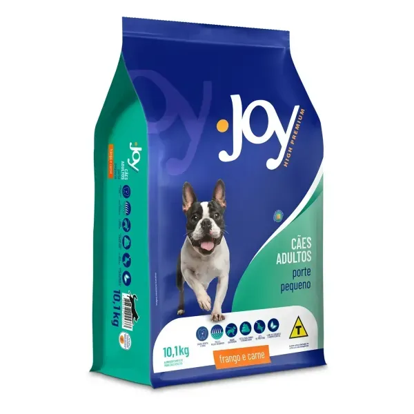 Ração Joy High Premium Cães Adultos Raças Pequenas Frango e Carne 10,1 kg