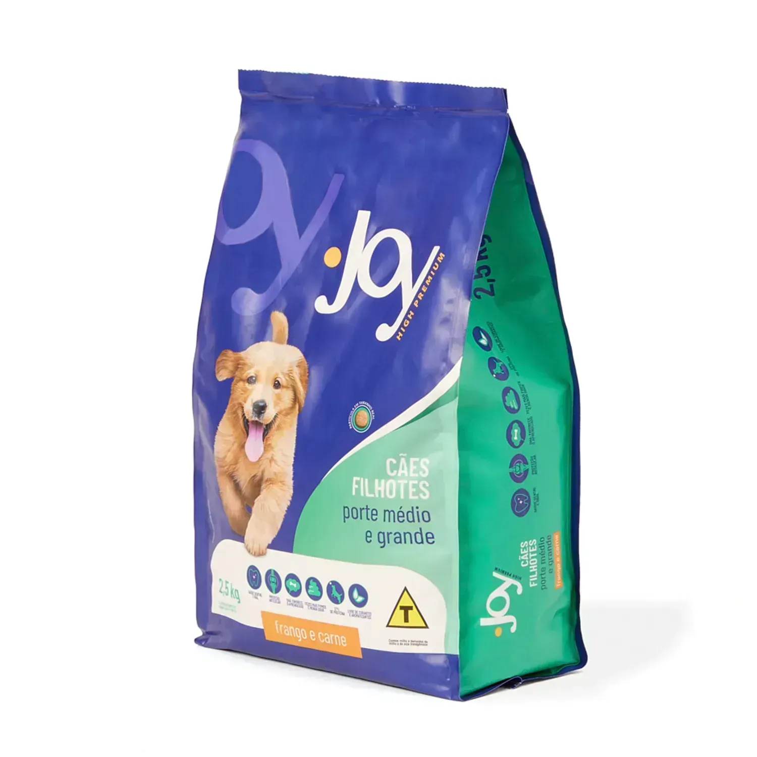 Ração Joy High Premium Cães Filhotes Raças Médias e Grandes Frango e Carne