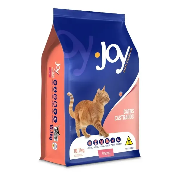 Ração Joy High Premium para Gatos Castrados Frango 10,1 kg