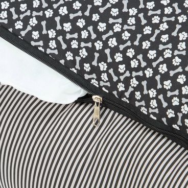 Ziper-da-Cama-Flicks-Ossinho-Preta-para-Caes-e-Gatos