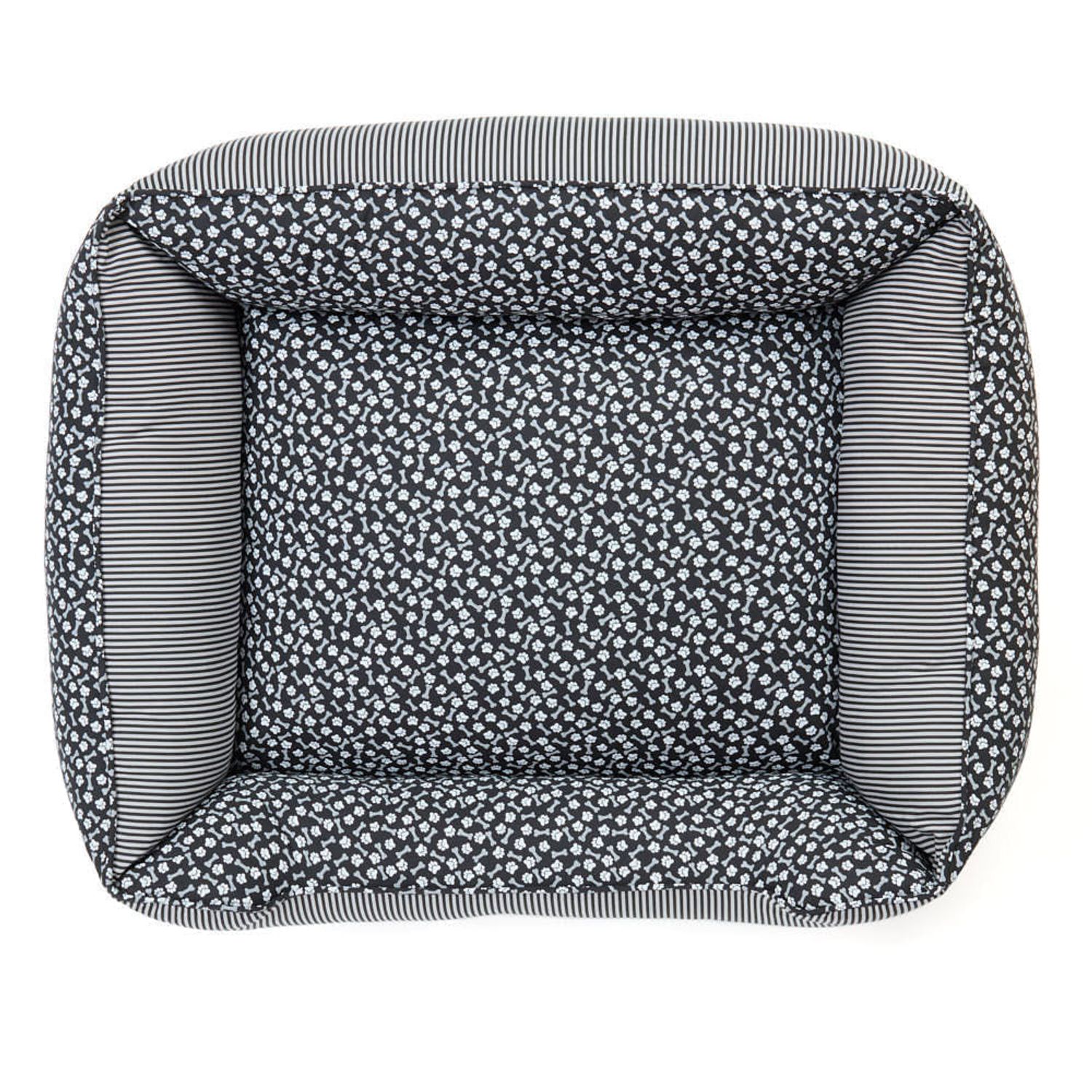 Cama-Flicks-Ossinho-Preta-para-Caes-e-Gatos-Vista-de-Cima