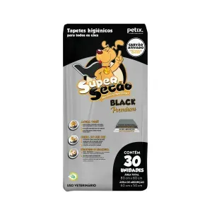 Tapete Higiênico Super Secão Black Premium 80x60cm - 30 unidades