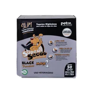 Tapete Higiênico Super Secão Black Premium Slim 90x60 cm
