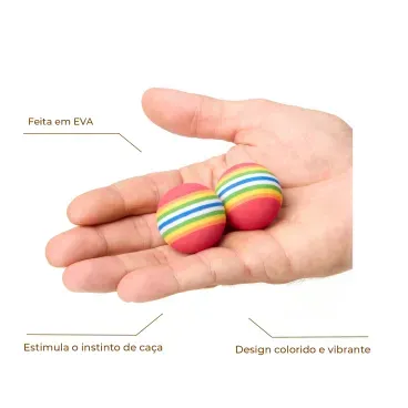 2-Brinquedo Bolinha para Gatos Flicks Rainbow