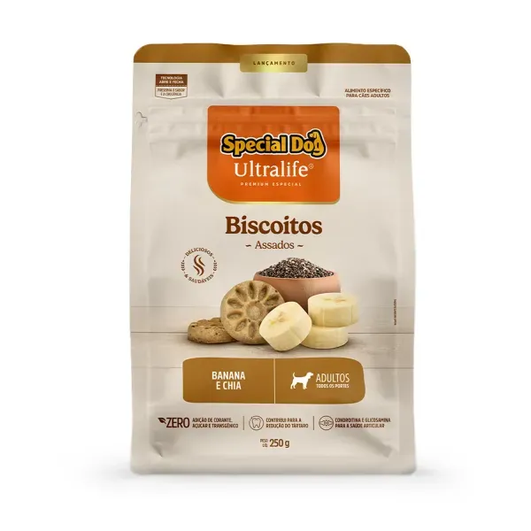 Biscoito Special Dog Ultralife para Cães Adultos Banana e Chia 250 g