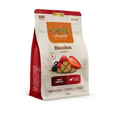 2-Biscoito Special Dog Ultralife Filhote Frutas Vermelhas 250g
