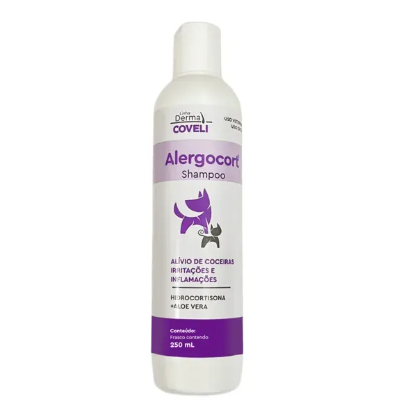 Shampoo Alergocort Cães e Gatos Coveli 250 ml
