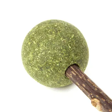 Brinquedo-Haste-de-Matatabi-com-Catnip-Duplo-Flicks-Detalhes-da-bolinha-de-Catnip