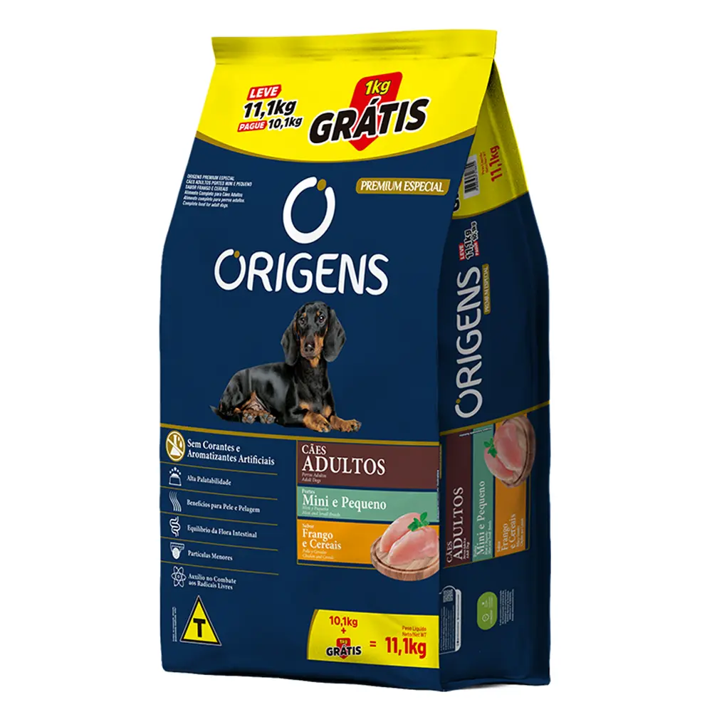 Ração Origens Cães Adultos Porte Mini e Pequeno Frango e Cereais Ração Origens Cães Adultos Porte Mini e Pequeno Frango e Cereais
