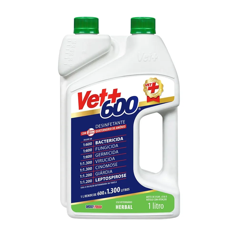 Desinfetante Bactericida Concentrado Vet+600 Herbal