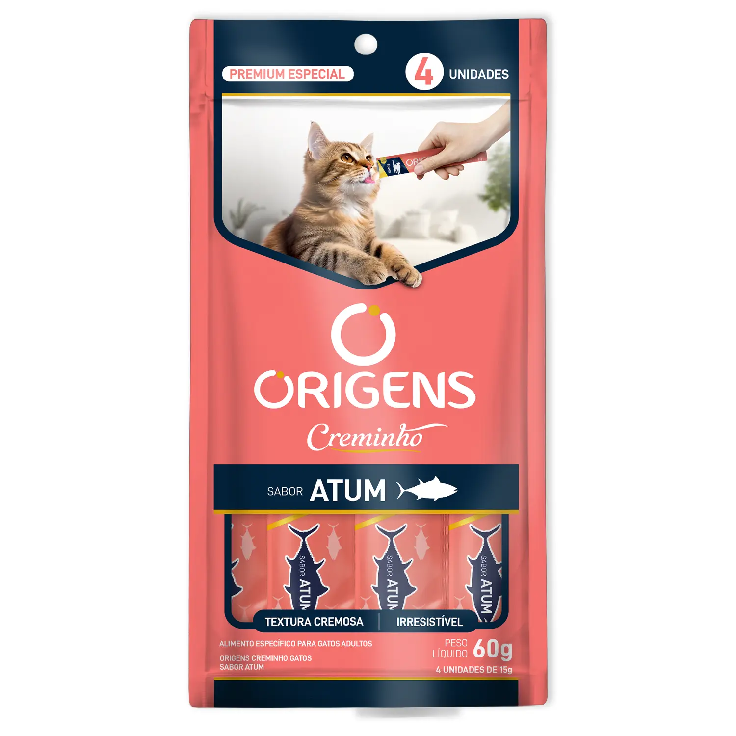Petisco Origens para Gatos Creminho de Atum