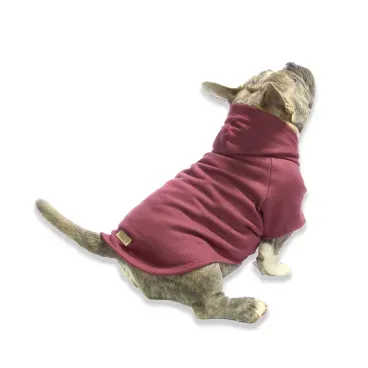 Pet-de-porte-medio-usando-o-Blusao-de-Moletom-Bichinho-Chic-Vinho
