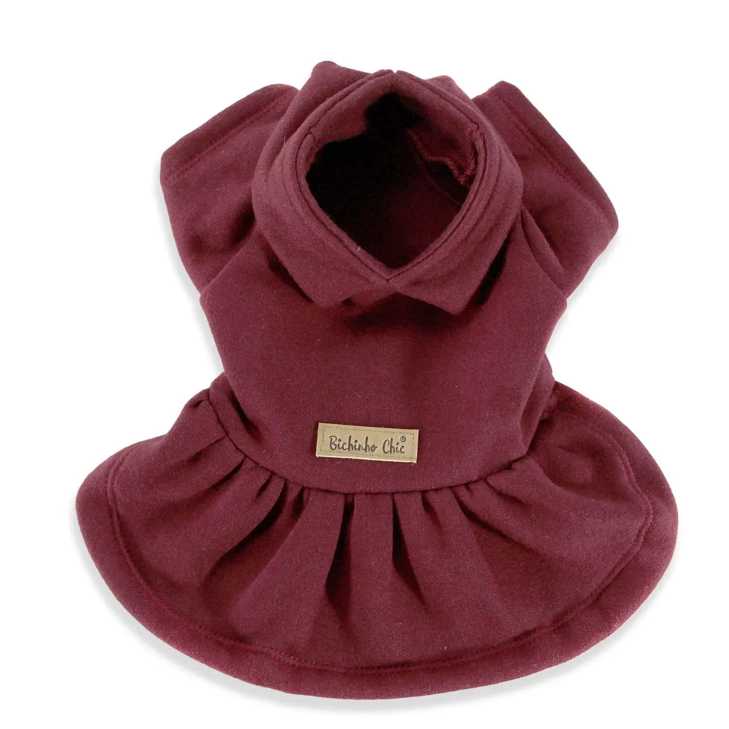 Vestido de Moletom Bichinho Chic Vinho