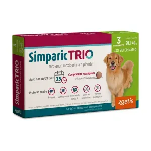 Antipulgas Simparic Trio 48mg para Cães 20,1 a 40kg
