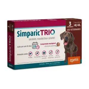 Antipulgas Simparic Trio 72mg para Cães 40,1 a 60kg