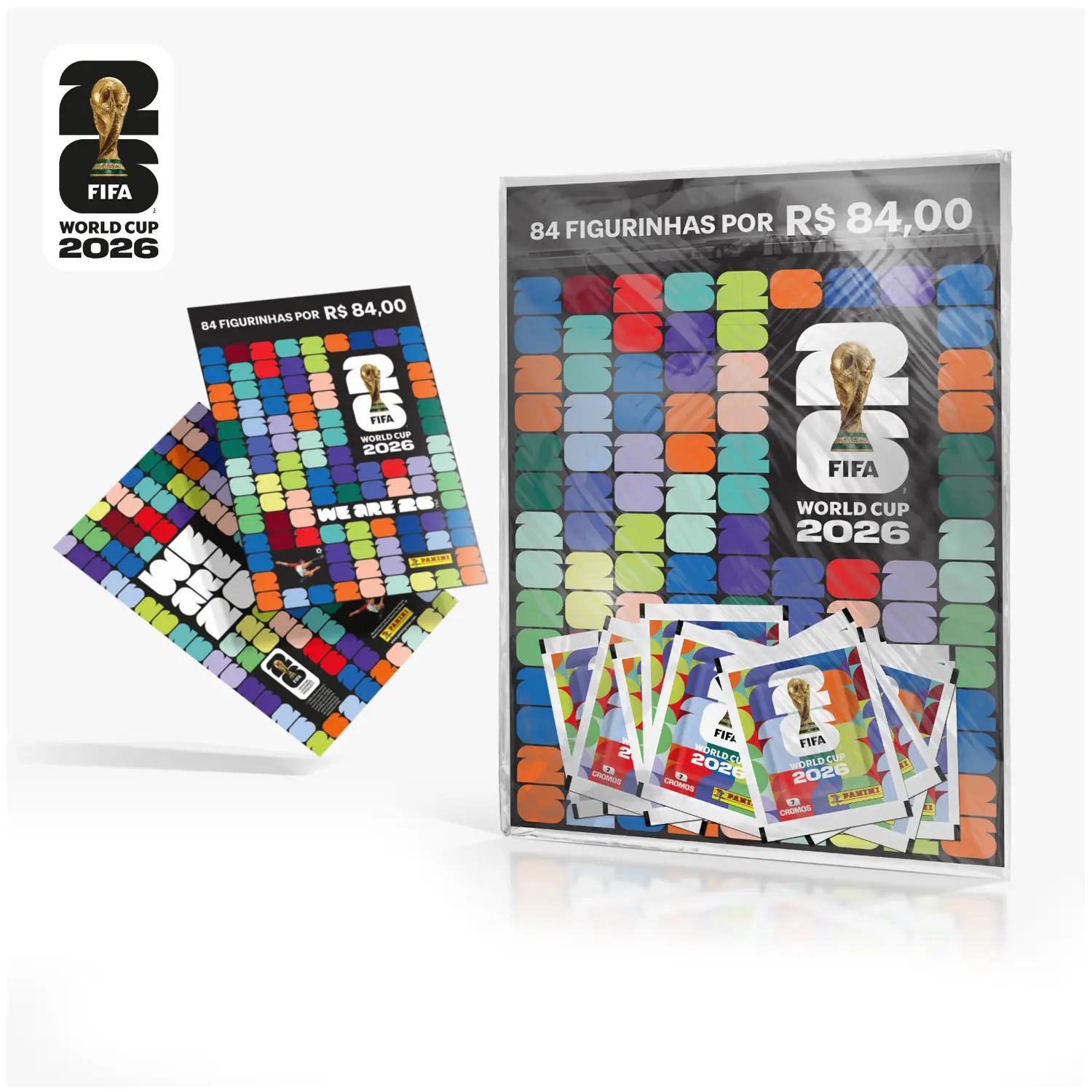 Blister Cartela com 12 Envelopes Figurinhas da Copa Panini