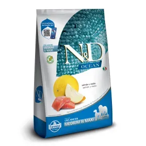 Ração N&amp;D Ocean Cães Adultos Raças Médias e Grandes Salmão e Melão