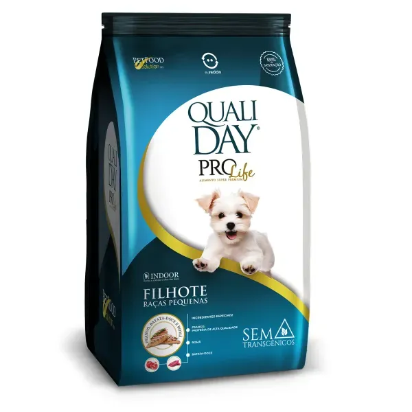 Ração Qualiday Pro Life Cães Filhotes Raças Pequenas Frango, Batata Doce e Romã 10,1 kg