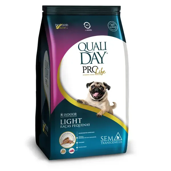 Ração Qualiday Pro Life Light Cães Adultos Raças Pequenas Frango, Batata Doce e Gengibre 13 kg