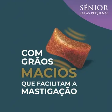 Racao-Qualiday-Pro-Life-Caes-Senior-Racas-Pequenas-Frango-Batata-Doce-e-Roma-Banner-graos-mais-macios-que-facilitam-a-mastigacao