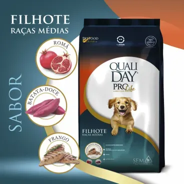 Sabor-da-Racao-Qualiday-Pro-Life-Caes-Filhotes-Racas-Medias-e-Grandes-Frango-Batata-Doce-e-Roma