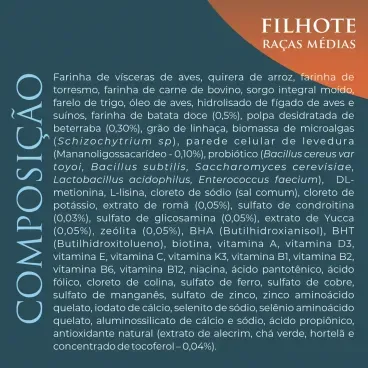 Composicao-da-Racao-Qualiday-Pro-Life-Caes-Filhotes-Racas-Medias-e-Grandes-Frango-Batata-Doce-e-Roma