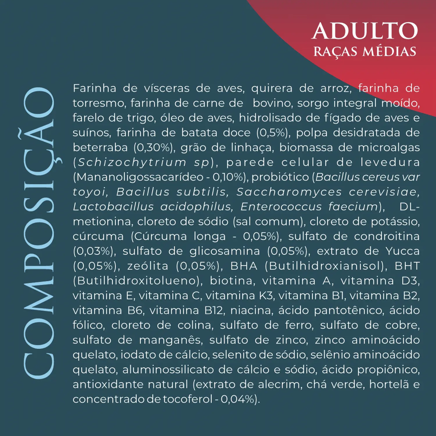 Ração Qualiday Pro Life Cães Adultos Raças Médias e Grandes Frango, Batata Doce e Cúrcuma