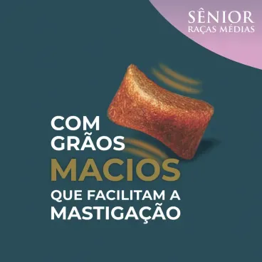 Racao-Qualiday-Pro-Life-Caes-Senior-Racas-Medias-e-Grandes-Frango-Batata-Doce-e-Roma-Banner-Graos-macios-que-facilitam-a-mastigacao