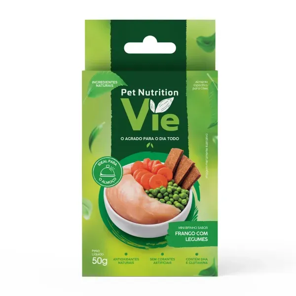 Petisco Pet Nutrition Vie para Cães Frango e Legumes 50 g