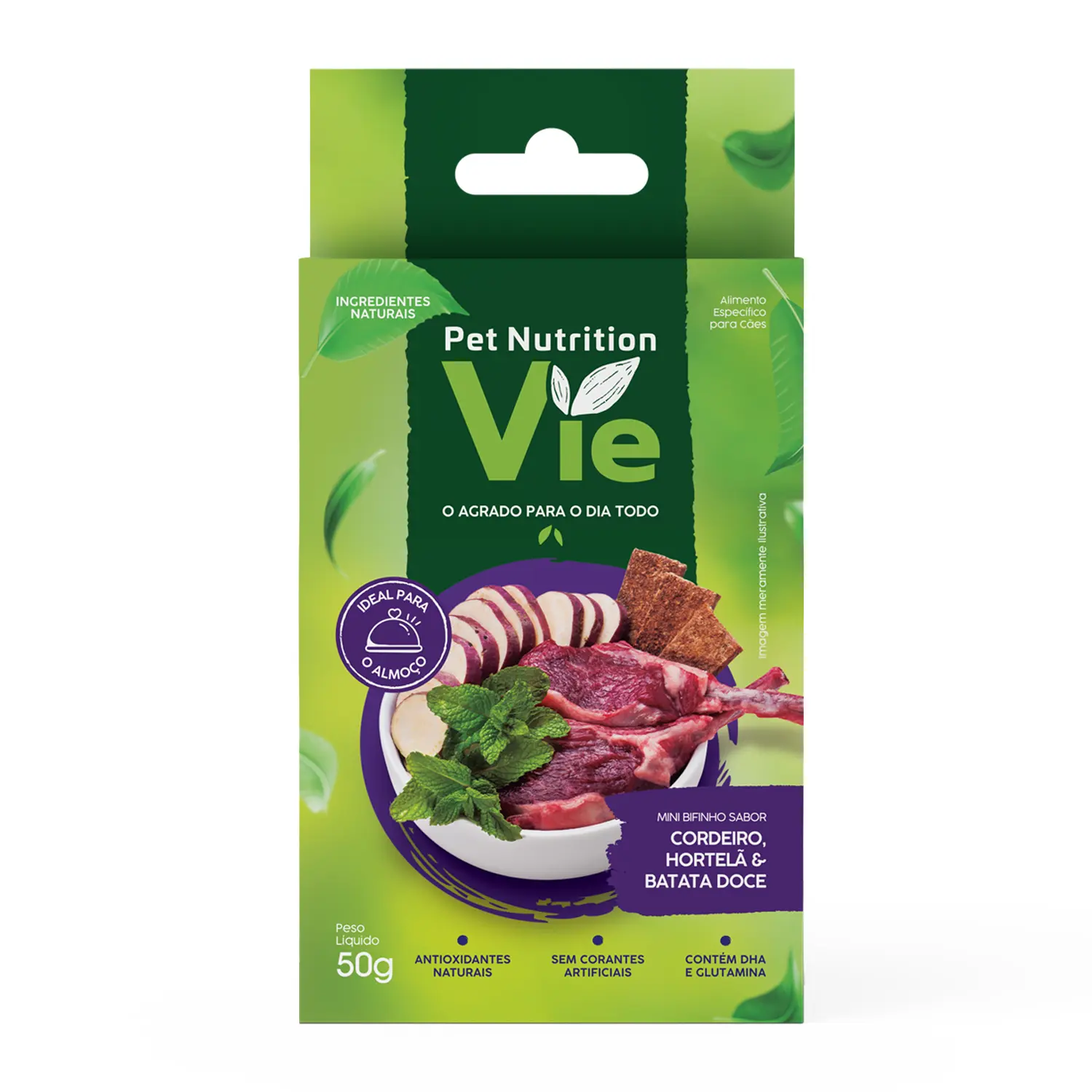 Petisco Pet Nutrition Vie para Cães Cordeiro, Hortelã e Batata-Doce